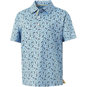 image:imageM MAELREG Boys Polo Shirt Short Sleeve Performance Dry Fit Stretch Funny Print Active Casual Collared Golf Shirts for BoyBlue Triathlon