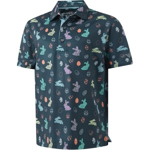 image:imageM MAELREG Boys Polo Shirt Short Sleeve Performance Dry Fit Stretch Funny Print Active Casual Collared Golf Shirts for BoyEaster Bunny Egg