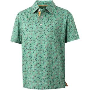 image:imageM MAELREG Boys Polo Shirt Short Sleeve Performance Dry Fit Stretch Funny Print Active Casual Collared Golf Shirts for BoyGreen Rugby