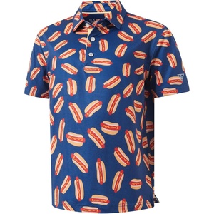 image:imageM MAELREG Boys Polo Shirt Short Sleeve Performance Dry Fit Stretch Funny Print Active Casual Collared Golf Shirts for BoyHot Dog