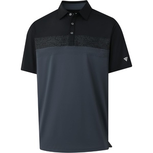 image:imageM MAELREG Golf Shirts for Men Dry Fit Performance Chest Print Color Block Moisture Wicking Casual Short Sleeve Polo ShirtsA BlackDark Grey