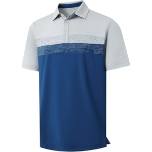image:imageM MAELREG Golf Shirts for Men Dry Fit Performance Chest Print Color Block Moisture Wicking Casual Short Sleeve Polo ShirtsA Blue