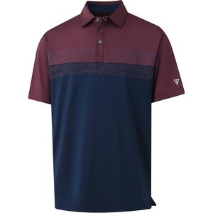 image:imageM MAELREG Golf Shirts for Men Dry Fit Performance Chest Print Color Block Moisture Wicking Casual Short Sleeve Polo ShirtsA BurgundyNavy