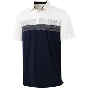 image:imageM MAELREG Golf Shirts for Men Dry Fit Performance Chest Print Color Block Moisture Wicking Casual Short Sleeve Polo ShirtsA Navy