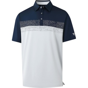 image:imageM MAELREG Golf Shirts for Men Dry Fit Performance Chest Print Color Block Moisture Wicking Casual Short Sleeve Polo ShirtsA NavyGlacier Grey
