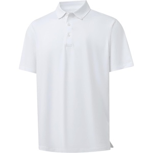 image:imageM MAELREG Golf Shirts for Men Dry Fit Performance Chest Print Color Block Moisture Wicking Casual Short Sleeve Polo ShirtsB White