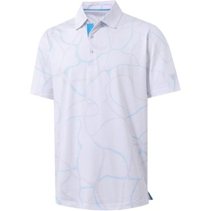 image:imageM MAELREG Mens Golf Shirt Short Sleeve Dry Fit Print Moisture Wicking Performance Patterns Collared Polo ShirtAbstract Stripe