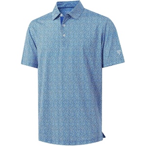 image:imageM MAELREG Mens Golf Shirt Short Sleeve Dry Fit Print Moisture Wicking Performance Patterns Collared Polo ShirtBlue Small Leaf