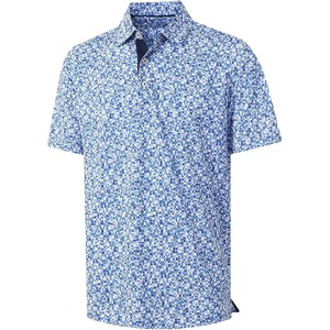 image:imageM MAELREG Mens Golf Shirt Short Sleeve Dry Fit Print Moisture Wicking Performance Patterns Collared Polo ShirtBlue White Mosaic