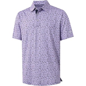 image:imageM MAELREG Mens Golf Shirt Short Sleeve Dry Fit Print Moisture Wicking Performance Patterns Collared Polo ShirtLavender Seaside Palm