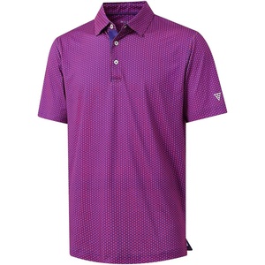 image:imageM MAELREG Mens Golf Shirt Short Sleeve Dry Fit Print Moisture Wicking Performance Patterns Collared Polo ShirtPurple Red Buffalo