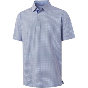 image:imageM MAELREG Mens Golf Shirt Short Sleeve Dry Fit Print Moisture Wicking Performance Patterns Collared Polo ShirtWhite Blue Circle