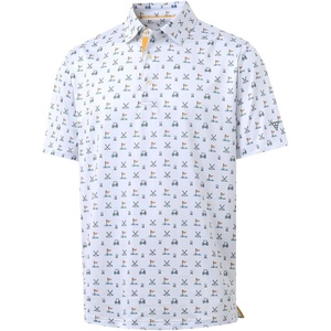image:imageM MAELREG Mens Golf Shirt Short Sleeve Dry Fit Print Moisture Wicking Performance Patterns Collared Polo ShirtWhite Golf