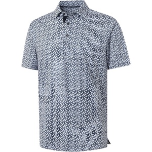 image:imageM MAELREG Mens Golf Shirt Short Sleeve Dry Fit Print Moisture Wicking Performance Patterns Collared Polo ShirtWhite Navy Clouds