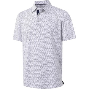 image:imageM MAELREG Mens Golf Shirt Short Sleeve Dry Fit Print Moisture Wicking Performance Patterns Collared Polo ShirtWhite Navy Swallow