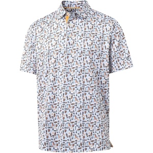 image:imageM MAELREG Mens Golf Shirt Short Sleeve Dry Fit Print Moisture Wicking Performance Patterns Collared Polo ShirtWhite Orange Picnic