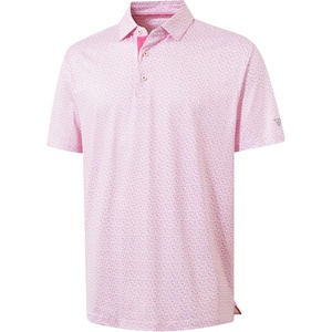 image:imageM MAELREG Mens Golf Shirt Short Sleeve Dry Fit Print Moisture Wicking Performance Patterns Collared Polo ShirtWhite Pink Floral