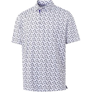 image:imageM MAELREG Mens Golf Shirt Short Sleeve Dry Fit Print Moisture Wicking Performance Patterns Collared Polo ShirtWhite Purple Shark