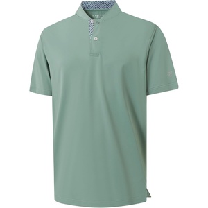 image:imageM MAELREG Mens Golf Shirts Collarless Performance Dry Fit Moisture Wicking Casual Solid Short Sleeve Henley Shirts for MenBerry Green