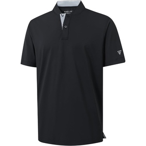 image:imageM MAELREG Mens Golf Shirts Collarless Performance Dry Fit Moisture Wicking Casual Solid Short Sleeve Henley Shirts for MenBlack