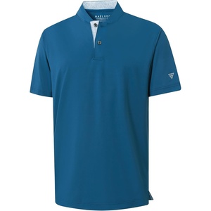 image:imageM MAELREG Mens Golf Shirts Collarless Performance Dry Fit Moisture Wicking Casual Solid Short Sleeve Henley Shirts for MenBlue
