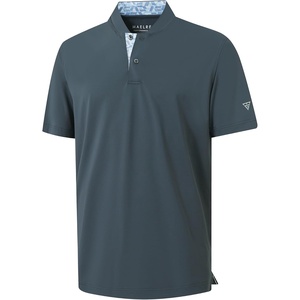 image:imageM MAELREG Mens Golf Shirts Collarless Performance Dry Fit Moisture Wicking Casual Solid Short Sleeve Henley Shirts for MenDark Grey