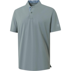 image:imageM MAELREG Mens Golf Shirts Collarless Performance Dry Fit Moisture Wicking Casual Solid Short Sleeve Henley Shirts for MenGrey