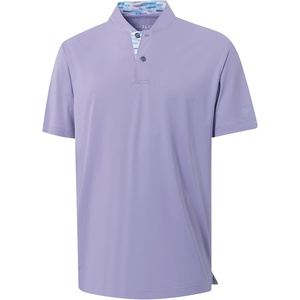 image:imageM MAELREG Mens Golf Shirts Collarless Performance Dry Fit Moisture Wicking Casual Solid Short Sleeve Henley Shirts for MenLavender