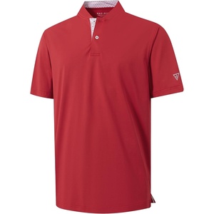 image:imageM MAELREG Mens Golf Shirts Collarless Performance Dry Fit Moisture Wicking Casual Solid Short Sleeve Henley Shirts for MenRed