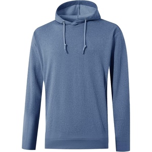 image:imageM MAELREG Mens Hoodies Pullover Performance Lightweight Hoodies For Men With 2 Pocket Dry Fit Wicking Stretch Golf SweatshirtColony Blue Melange
