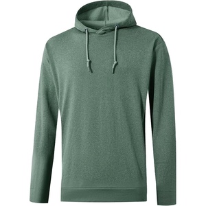 image:imageM MAELREG Mens Hoodies Pullover Performance Lightweight Hoodies For Men With 2 Pocket Dry Fit Wicking Stretch Golf SweatshirtDark Green Melange