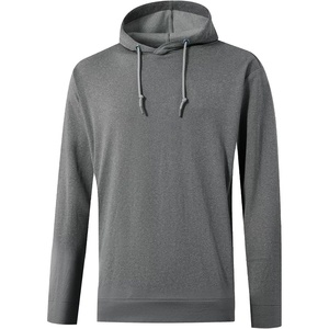image:imageM MAELREG Mens Hoodies Pullover Performance Lightweight Hoodies For Men With 2 Pocket Dry Fit Wicking Stretch Golf SweatshirtGrey Melange