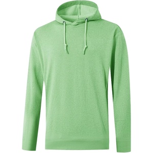 image:imageM MAELREG Mens Hoodies Pullover Performance Lightweight Hoodies For Men With 2 Pocket Dry Fit Wicking Stretch Golf SweatshirtLight Green Melange