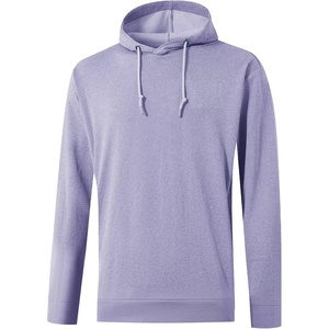 image:imageM MAELREG Mens Hoodies Pullover Performance Lightweight Hoodies For Men With 2 Pocket Dry Fit Wicking Stretch Golf SweatshirtLight Purple Melange