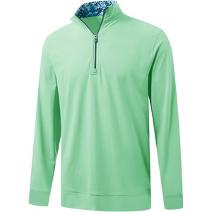 image:imageM MAELREG Mens Quarter Zip Pullover Lightweight Mock Neck Long Sleeve Midlayer Athletic Golf Half Zip Sweatshirt for MenLight Green