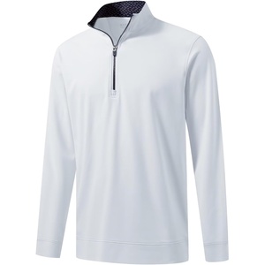 image:imageM MAELREG Mens Quarter Zip Pullover Lightweight Mock Neck Long Sleeve Midlayer Athletic Golf Half Zip Sweatshirt for MenWhite