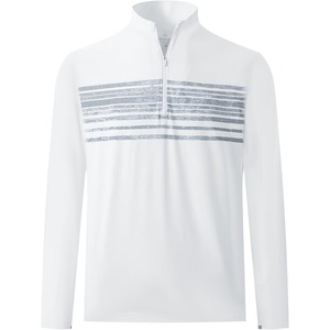 image:imageM MAELREG Mens Quarter Zip Pullover Lightweight Mock Neck Long Sleeve Midlayer Athletic Golf Half Zip Sweatshirt for MenWhite Navy Stripe