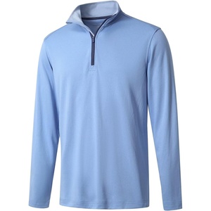 image:imageM MAELREG Quarter Zip Golf Pullover Men Dry Fit Long Sleeve Performance Wicking Mock Neck 14 Zip Pullover Mens SweatshirtLight Blue Melange