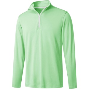 image:imageM MAELREG Quarter Zip Golf Pullover Men Dry Fit Long Sleeve Performance Wicking Mock Neck 14 Zip Pullover Mens SweatshirtLight Green Melange