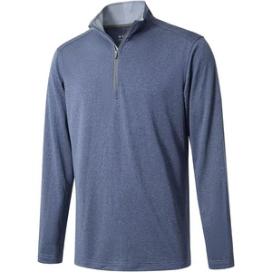 image:imageM MAELREG Quarter Zip Golf Pullover Men Dry Fit Long Sleeve Performance Wicking Mock Neck 14 Zip Pullover Mens SweatshirtNavy Melange