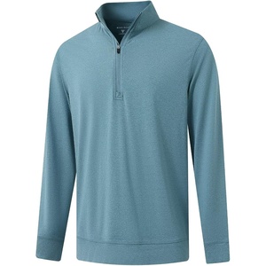 image:imageM MAELREG Quarter Zip Pullover Men Moisture Wicking Performance Heather Midlayer Golf 14 Zip Pullover Mens SweatshirtAqua Heather