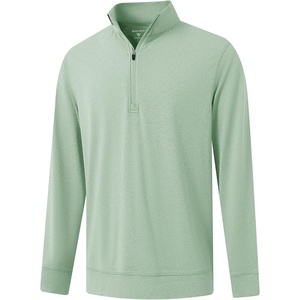 image:imageM MAELREG Quarter Zip Pullover Men Moisture Wicking Performance Heather Midlayer Golf 14 Zip Pullover Mens SweatshirtBeryl Green Melange