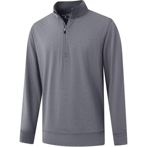 image:imageM MAELREG Quarter Zip Pullover Men Moisture Wicking Performance Heather Midlayer Golf 14 Zip Pullover Mens SweatshirtBlack Grey Heather