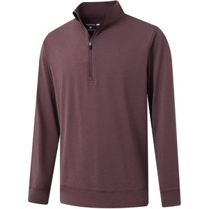 image:imageM MAELREG Quarter Zip Pullover Men Moisture Wicking Performance Heather Midlayer Golf 14 Zip Pullover Mens SweatshirtBrick Heather