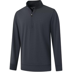 image:imageM MAELREG Quarter Zip Pullover Men Moisture Wicking Performance Heather Midlayer Golf 14 Zip Pullover Mens SweatshirtDark Grey Heather