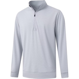 image:imageM MAELREG Quarter Zip Pullover Men Moisture Wicking Performance Heather Midlayer Golf 14 Zip Pullover Mens SweatshirtFaded Denim Heather