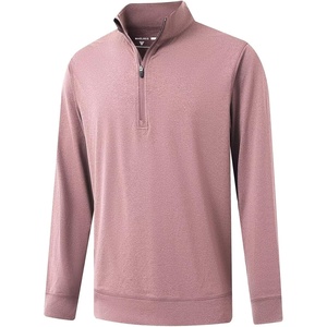 image:imageM MAELREG Quarter Zip Pullover Men Moisture Wicking Performance Heather Midlayer Golf 14 Zip Pullover Mens SweatshirtPink Heather