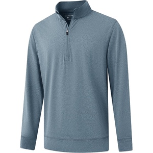 image:imageM MAELREG Quarter Zip Pullover Men Moisture Wicking Performance Heather Midlayer Golf 14 Zip Pullover Mens SweatshirtSaxony Blue Melange