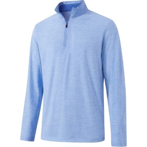 image:imageM MAELREG Quarter Zip Pullover Men Print Dry Fit Long Sleeve Golf ShirtBlue Heather