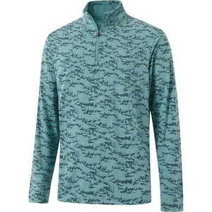 image:imageM MAELREG Quarter Zip Pullover Men Print Dry Fit Long Sleeve Golf ShirtCyan Massif